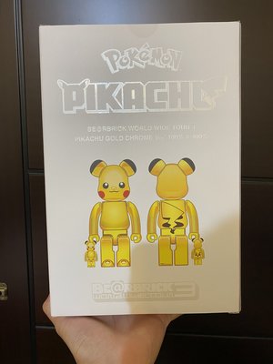 現貨 Be@rbrick 寶可夢 電鍍 皮卡丘 展場限定 400%+100%