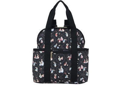 【MOMO全球購】Lesportsac 新款彼得兔系列兔子可愛黑色雙肩包旅行包女2442