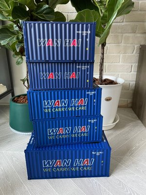 全新現貨 萬海 WAN HAI 海運 大款 收納 台灣航運公司貨櫃 集裝箱 客廳居家 遙控器收納 筆筒名片貨船衛生紙禮物