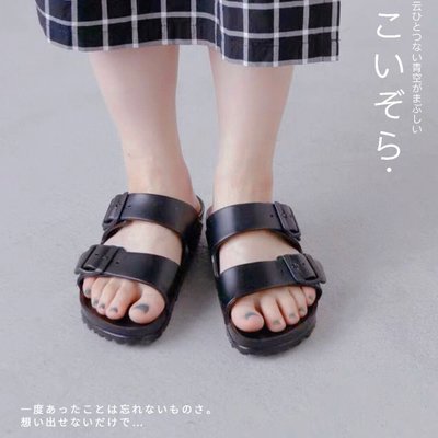 現貨熱銷-EVA橡膠料拖鞋日本原單勃肯同款搭扣防水防滑男女拖鞋可調節拖鞋爆款
