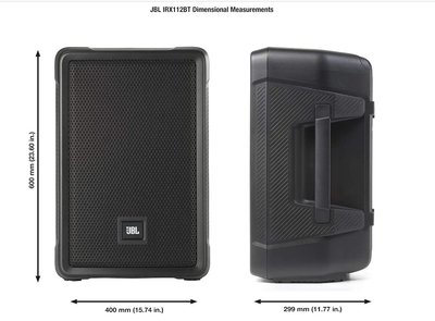 【昌明視聽】JBL IRX112BT 12吋低音 1300瓦 大型行動便攜式主動式藍芽擴音喇叭音箱 單隻售價
