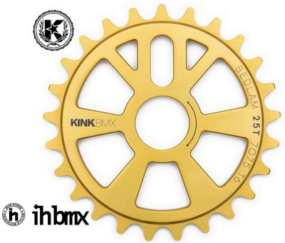 IH BMX KINK Bedlam 齒盤 25T 金色 地板車單速車街道車極限單車Fixed Gear特技腳踏車場地車表演車特技車土坡車下坡車滑板直排輪DH
