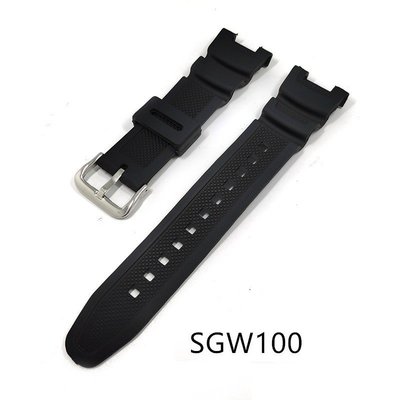 酷黑矽膠運動錶帶 適用Casio G-Shock Sgw-100/100-1V/100-1Vdf 卡西歐 橡膠錶帶