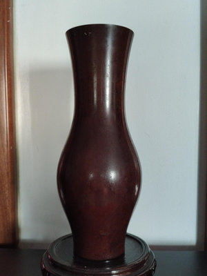 銅花瓶，日本回流銅器，朱紫銅花瓶，品相好，器型