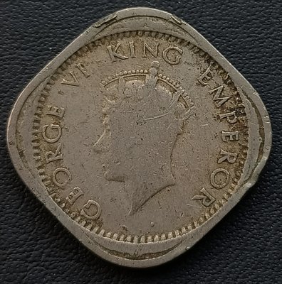 印度(英屬時期)  喬治六世   1939年   2 ANNAS    鎳幣    2349