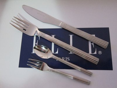 ELLE名牌 媲美雙人牌  日本製 18-10 316 不鏽鋼 不銹鋼 湯匙 叉子 餐具