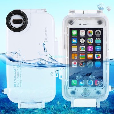 手機袋當天出PULUZ 蘋果iPhone 7 Plus 8 Plus潛水防水殼 PCABS保護殼 40米防水