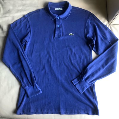 [品味人生]保證正品 Lacoste 藍色 長袖POLO衫 size FR 3 適合 M 法國製