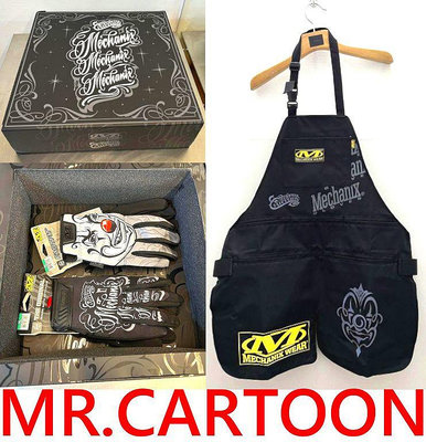 BLACK全新MR.CARTOON x MD卡通先生刺青用具圍裙&手套盒裝組