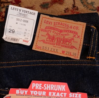 生來狂野全新絕版史上最強Levi's LVC 551ZXX 1963年版經典牛仔褲