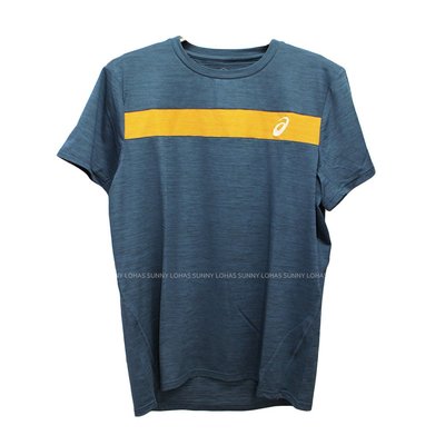(B3) ASICS 亞瑟士男短袖T恤 K12046-45 藍綠 排汗衫 排汗T恤 慢跑 [迦勒]