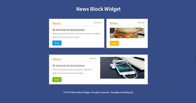 News Block Widget 響應式網頁模板、HTML5+CSS3、網頁設計  #04113A