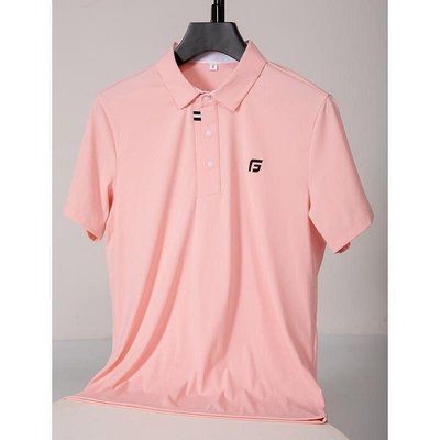 新款推薦 高爾夫短袖男夏季乾透氣免燙彈力運動Polo衫T恤上衣男服-可開發票