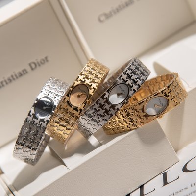 【少女館】新款Dior手錶迪奧中古表高級感拉滿 Vintage千鳥格手錶日本石英機芯304不銹鋼帶顯瘦女錶首飾WDF43
