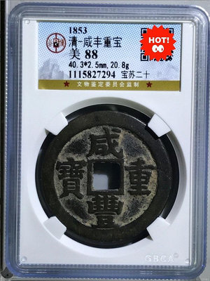 真古錢幣 咸豐通寶寶蘇二十 北京總部88分184
