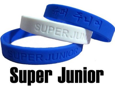 ☆追星☆ 9-15凹刻版(二色可選)Super Junior韓文 果凍手環(1條)SJ矽膠手環 明星週邊 飾品