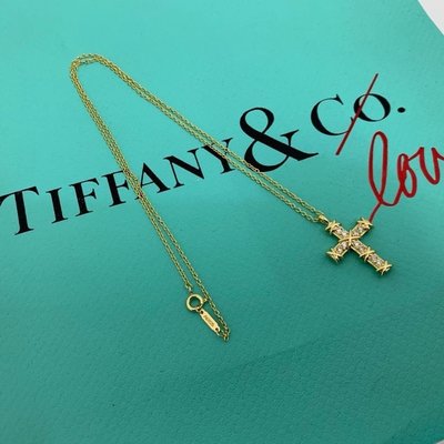 【Lydia代購】TIFFANY &amp; CO. 蒂芙尼 女士項鏈925銀鑲鉆耀眼十字架吊墜時尚百搭女友禮物