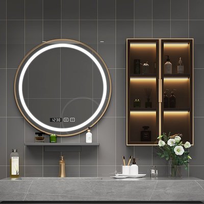 【熱賣精選】 智能浴室鏡柜單獨掛墻式衛生間鏡子實木簡約玻璃門儲物柜組合定制