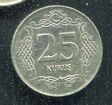 【硬幣】TURKEY (土耳其), 25 Kurus , K1242 , 2018 #207875 品相9新AU