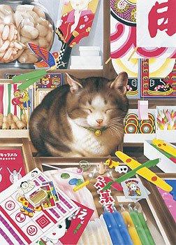 日本正版拼圖 Makoto 村松誠 貓 CAT 500片絕版拼圖，06-028