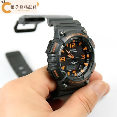 手錶配件卡西歐 Aq-S810W Aeq-110W W-735H 女士運動防水錶帶的男士樹脂黑色錶帶[橙子數碼配件]