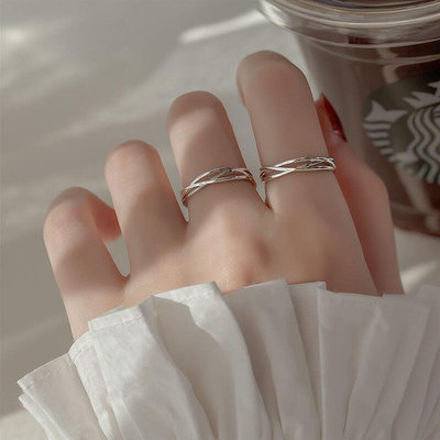 小眾設計幾何純銀戒指女ins潮冷淡風時尚個性食指網紅小指尾戒銀