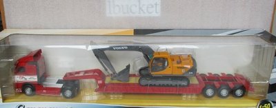 [丸山建機模型店]---VOLVO 拖板車+EC210 1/50模型