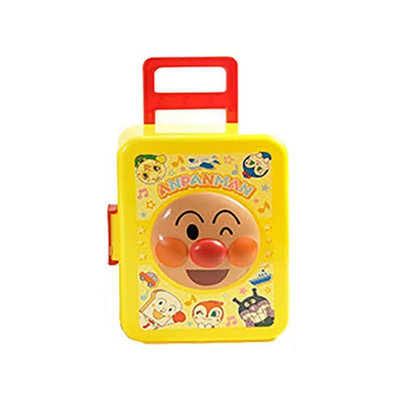 【唯愛日本】24012300031 兒童 手提箱 收納盒 附果子 麵包超人 大臉黃 拉桿收納箱 行李箱造型