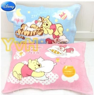 =YvH= 枕巾 Pillowcase Disney Winnie 粉色維尼熊枕巾 毛巾布 約40x60cm(現貨)