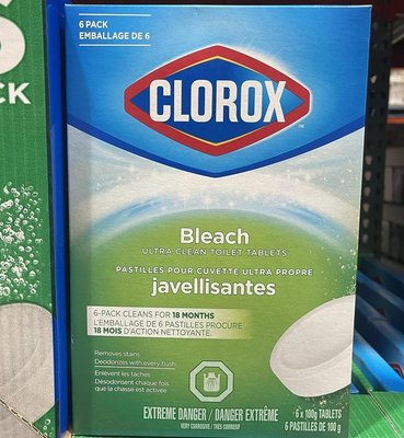 潔廁劑cici加拿大代購 clorox高樂氏潔廁寶馬桶漂白清潔錠劑殺菌除臭6塊-雙喜生活館