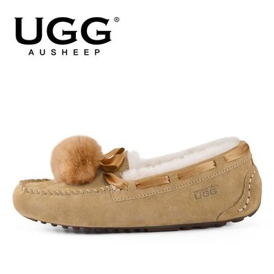 【現貨精選】100％原廠 AUSHEEP UGG雙毛球羊毛豆豆靴 新品秋冬季羊皮毛一體保暖女鞋