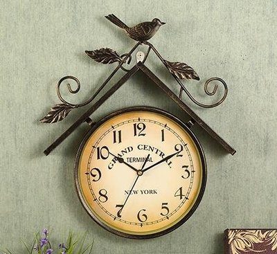 金屬鐘錶 小鳥立體時鐘 歐風掛鐘 牆鐘 牆壁上時鐘 3061A