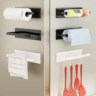 廚房冰箱置物架側收納磁吸保鮮膜廚房紙巾架子用紙掛架邊側面放袋