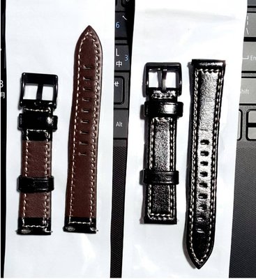 18mm 黑色皮錶帶，超纖皮，自動錶栓