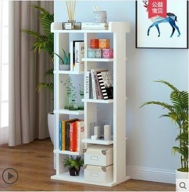 熱銷 書櫃 簡易書櫃書架簡約現代落地置物架子組裝學生書櫃創意小書架組合櫃 JD