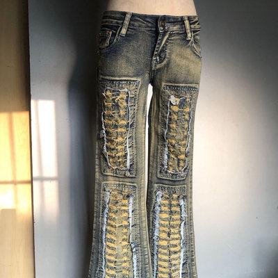 Jeans Best 刷破喇叭牛仔褲