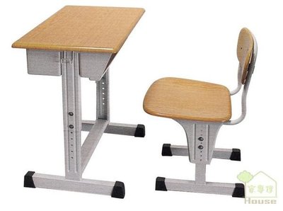 [ 家事達]台灣OA-360-5 原木色可調式上課桌椅組 特價