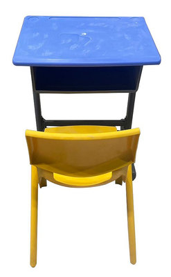 【永茂二手家具館】中古傢俱2手家電買賣*A2219*藍黃課桌椅*各式桌椅 書桌椅 戶外桌椅 洽談桌椅 化妝桌椅 會議桌椅