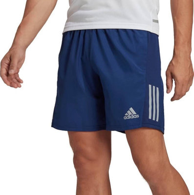【adidas 愛迪達】男款運動短褲  慢跑短褲 藍色 HM8443 尺寸:S~XL