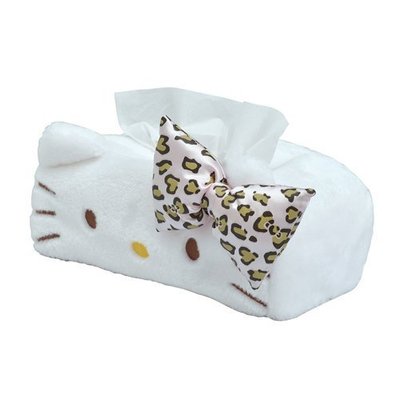 日本授權精品百貨 日本 SEIWA Hello Kitty 面紙盒套 豹紋款 車用面紙套 KT455