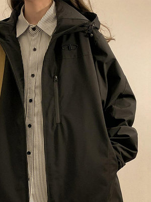 黑色外套男chic復古港風歐美街頭夾克oversize潮設計感小眾沖鋒衣