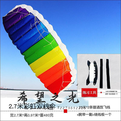 特技風箏2米2.7米彩虹雙線傘軟體運動特技初學者風箏
