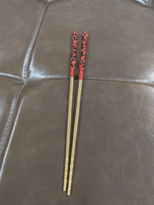 日本銅火箸 昭和時期精工銅火箸 銅筷子風爐、鐵釜用火箸銅