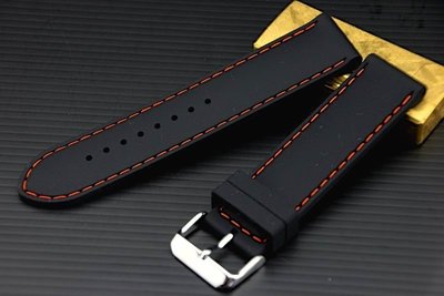 22mm矽膠錶帶超優手感,歐洲市場同步上架,平面高質感 silicone strap 不鏽鋼製錶扣,橘線