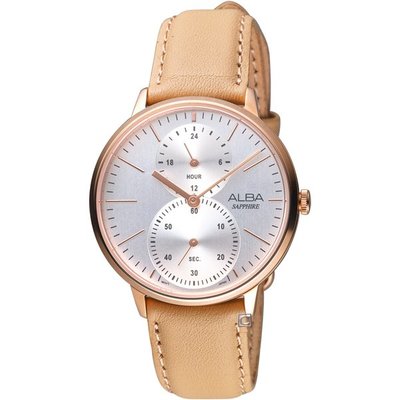 ALBA雅柏日系生活時尚腕錶 VD77-X007J A3A020X1 膚褐色