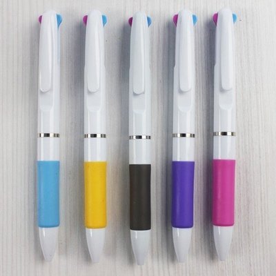 三色筆 P101 三色自動原子筆 (白桿)/一件1000支入(定10) 廣告筆 筆桿空白無印刷