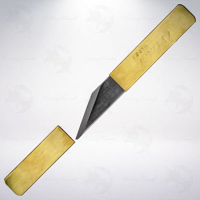 日本 義春 黃銅三角旗削筆刀