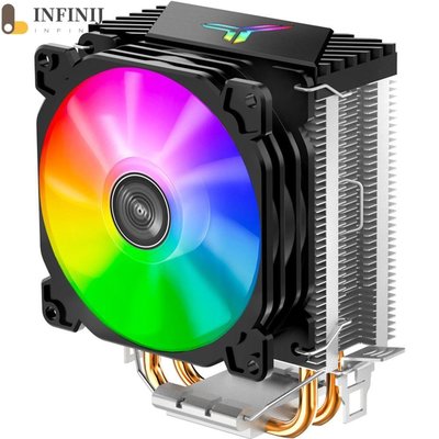 希希之家[infinij]喬思伯CR1200 塔式雙熱管CPU散熱器 RGB自動燈效變化散熱風扇 支持Intel/AMD平