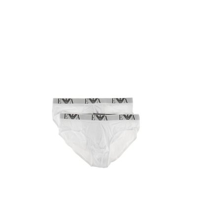 新店促銷歐洲直郵EMPORIO ARMANI阿瑪尼男士白色棉質三角內褲2條裝純棉男士內褲促銷活動