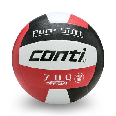 【鞋印良品】CONTI V700-5-WBKR 黑白紅 超軟橡膠排球 標準 5號球 學校指定用球